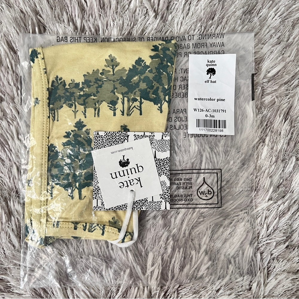 Kate Quinn Watercolor Pine Elf Hat 0-3mo